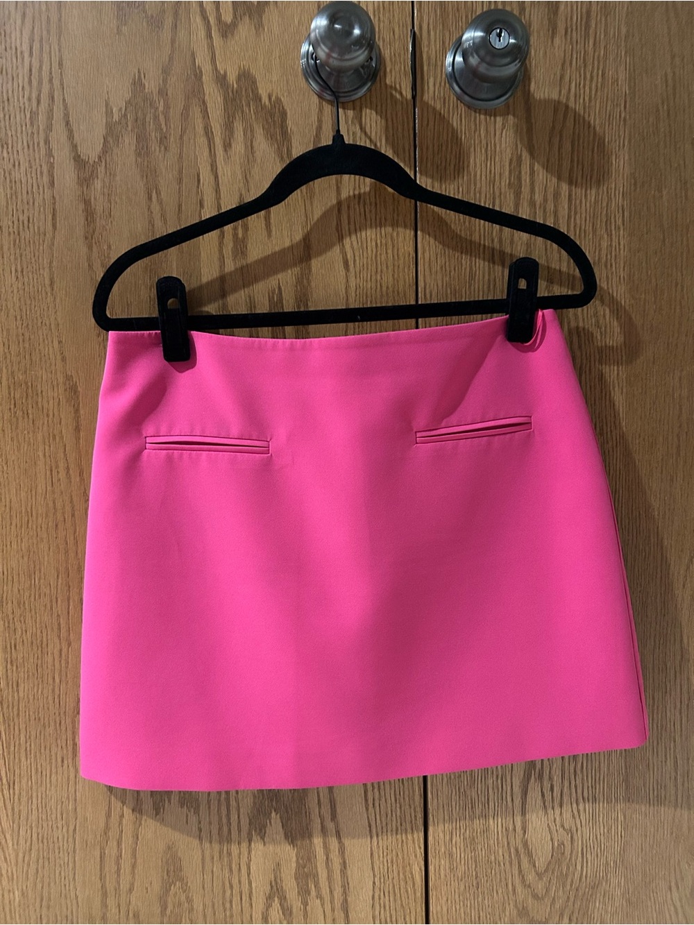 Milly Hot Pink Mini Skirt with Front Welt Pockets